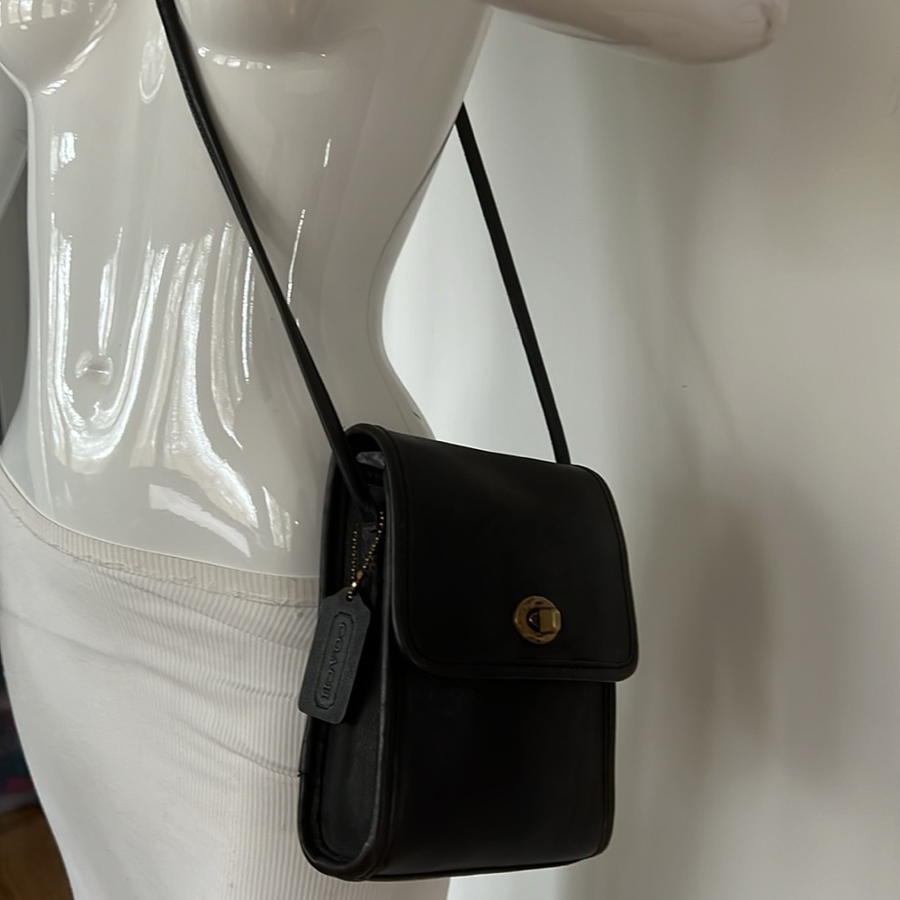 Coach Scooter Bag Black Leather Crossbody Bag - Picture 4 of 14